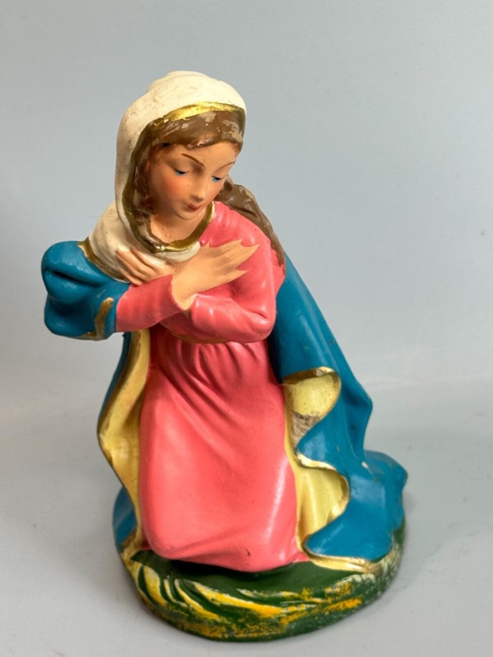 Vintage Italy Paper Mache Holy Family Nativity Mary Joseph Baby Jesus 8" Scale - Picture 4 of 16
